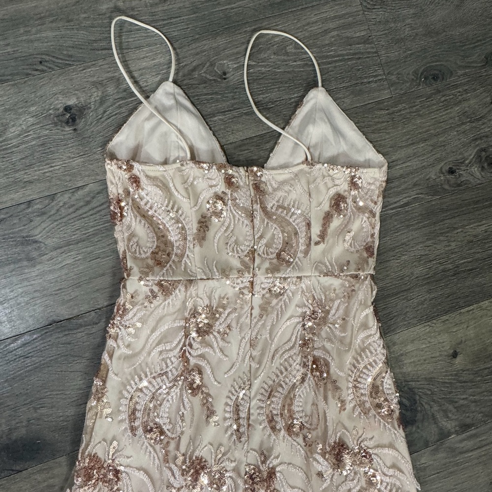 NWT | Southern Fried Chics Rose Gold Sequin Gown | Size L - Picture 5 of 9
